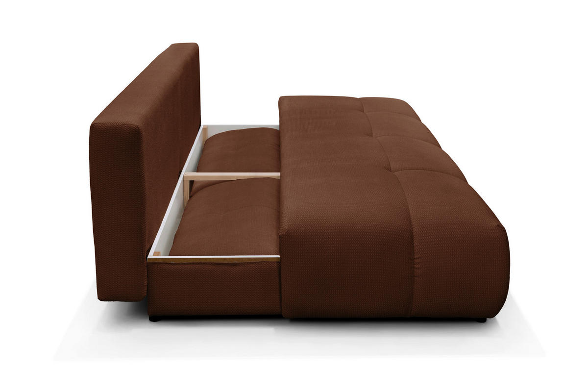 SCHLAFSOFA Struktur Rot  - Rot/Schwarz, Design, Textil (208/92/104cm) - MID.YOU