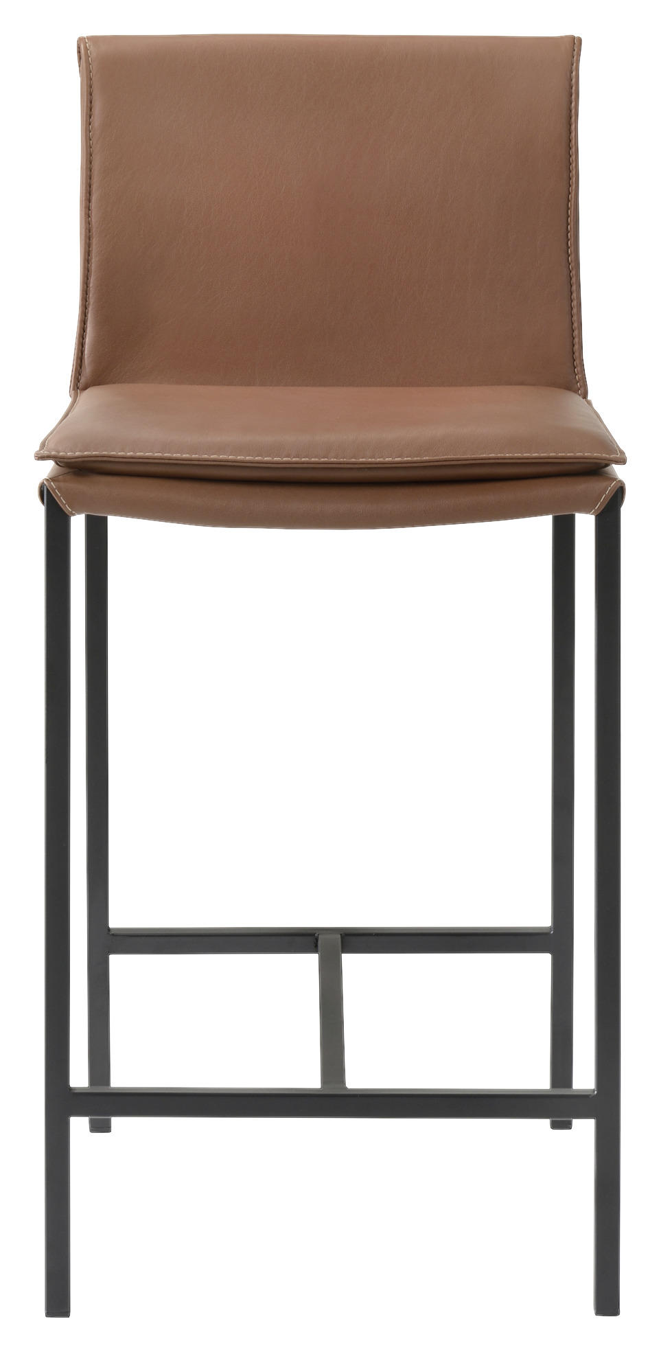 BARHOCKERMetall, Leder Braun, Schwarz  - Beige/Schwarz, Design, Leder/Metall (43,5/94,5/51,5cm) - Lomoco