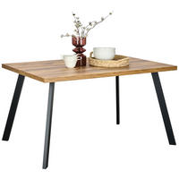 ESSTISCH 140/90/76 cm Nachbildung  Metall, Holzwerkstoff rechteckig Schwarz, Eichefarben  - Eichefarben/Schwarz, KONVENTIONELL, Holzwerkstoff/Metall (140/90/76cm) - Hom`in