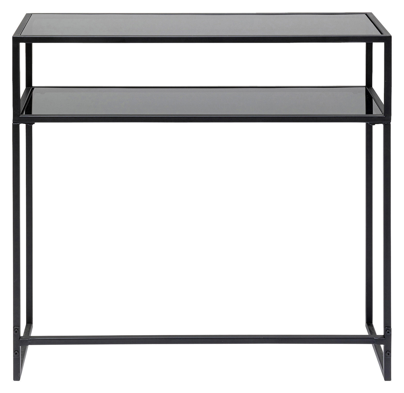 KONSOLENTISCH Anthrazit, Schwarz  - Anthrazit/Schwarz, Design, Glas/Metall (85/30/80cm) - Kare-Design