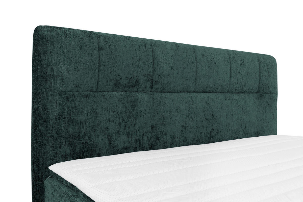 BOXSPRINGBETT 180/200 cm  in Dunkelgrün  - Dunkelgrün/Schwarz, Design, Textil/Metall (180/200cm) - Esposa