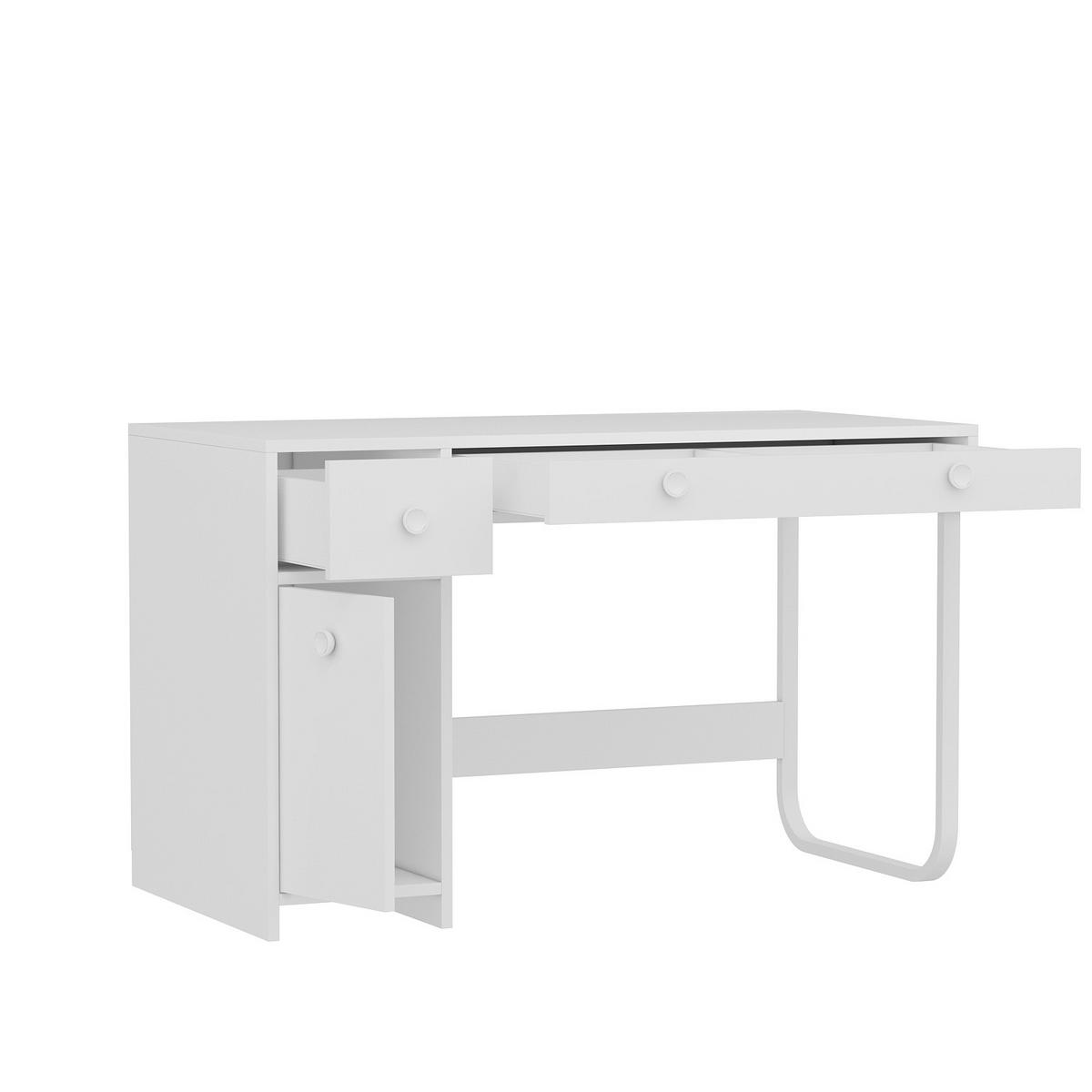 SKRIVBORD 120/60/74 cm  i vit  - vit, Design, metall/trämaterial (120/60/74cm) - Livetastic