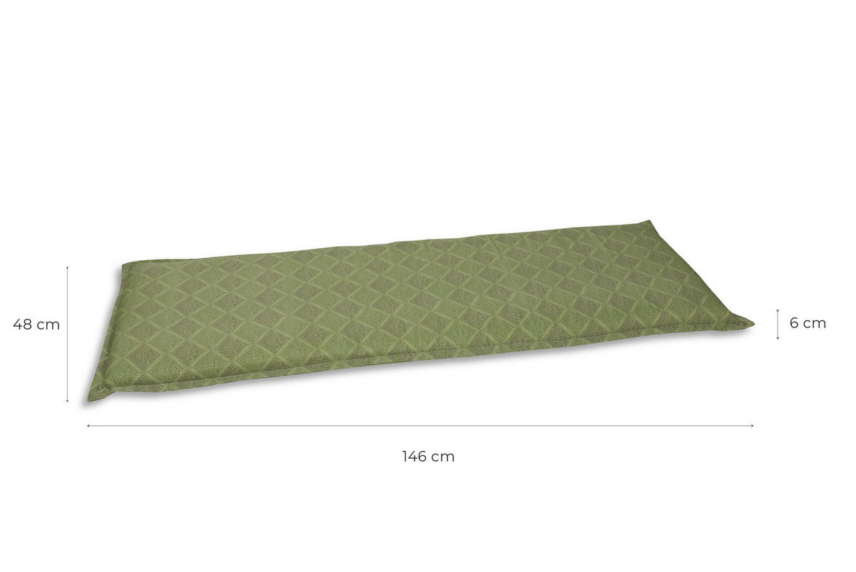BANKAUFLAGE Raute  - Grün, Basics, Textil (146/6/48cm)