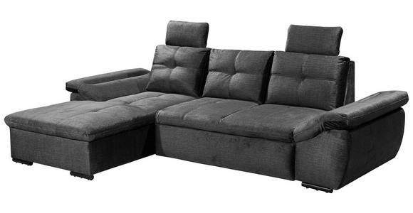 ECKSOFA in Mikrovelours Schwarz - Schwarz, KONVENTIONELL, Kunststoff/Textil (170/275cm) - Carryhome