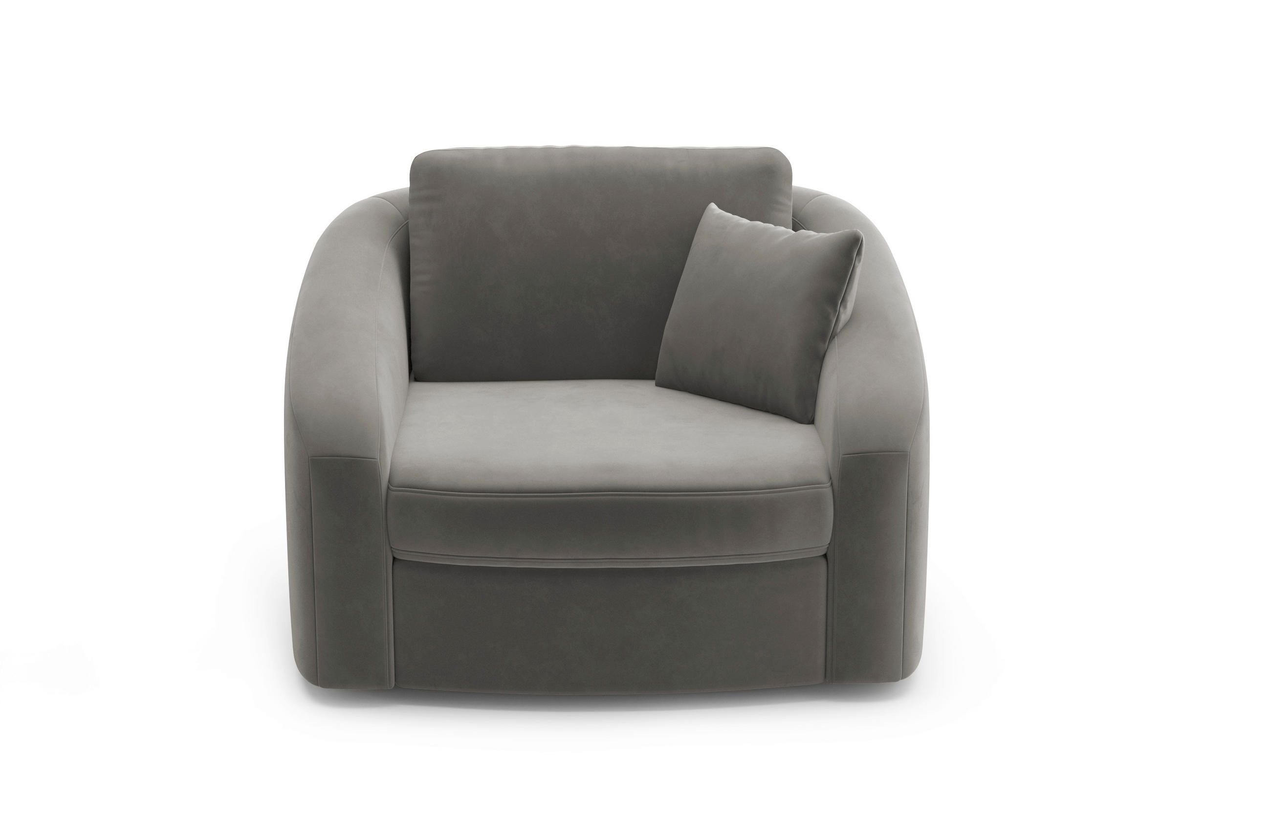 SESSEL in Samt Grau  - Schwarz/Grau, MODERN, Kunststoff/Textil (116/88/104cm) - Sit & More