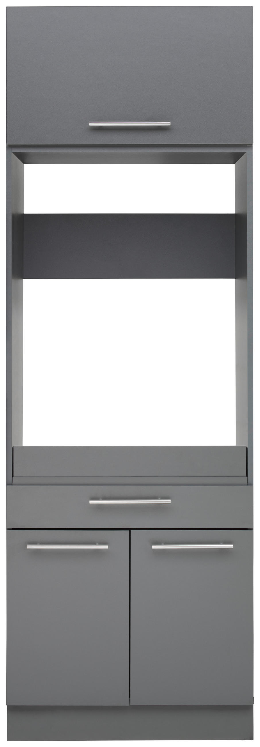 WASCHMASCHINENSCHRANK 67,5/162/67,5 cm  in Anthrazit  - Anthrazit/Silberfarben, Design, Holzwerkstoff/Kunststoff (67,5/162/67,5cm)