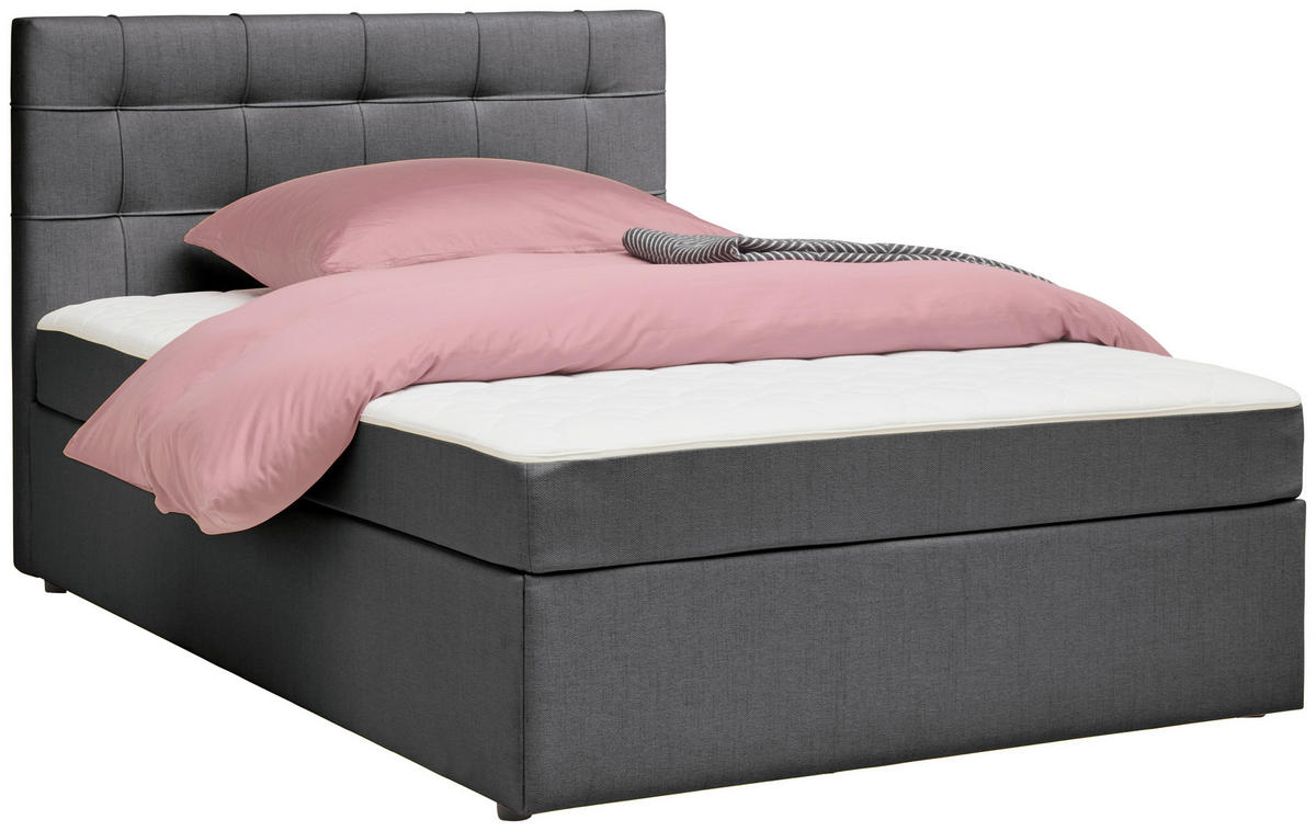 BOXBETT 120/200 cm  in Graphitfarben  - Graphitfarben, Modern, Holz/Textil (120/200cm) - MID.YOU
