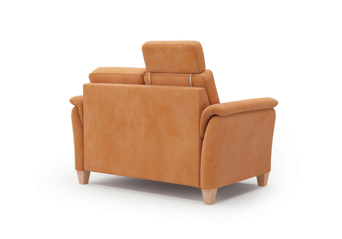 2-SITZER-SOFA Flachgewebe Terracotta  - Eichefarben/Terracotta, KONVENTIONELL, Holz/Textil (149/89/89cm) - Sit & More