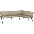 ECKBANK 225/165 cm  in Creme  - Creme/Schwarz, Design, Textil/Metall (225/165cm) - Moderano