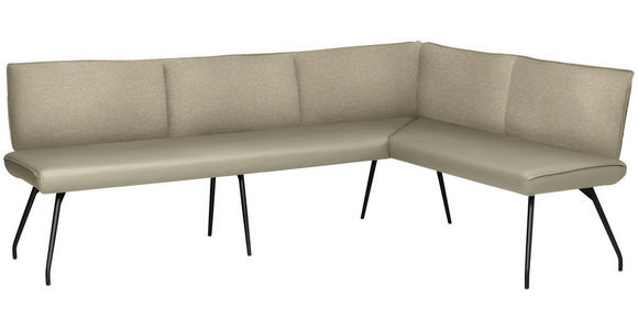 ECKBANK 225/165 cm  in Creme  - Creme/Schwarz, Design, Textil/Metall (225/165cm) - Moderano