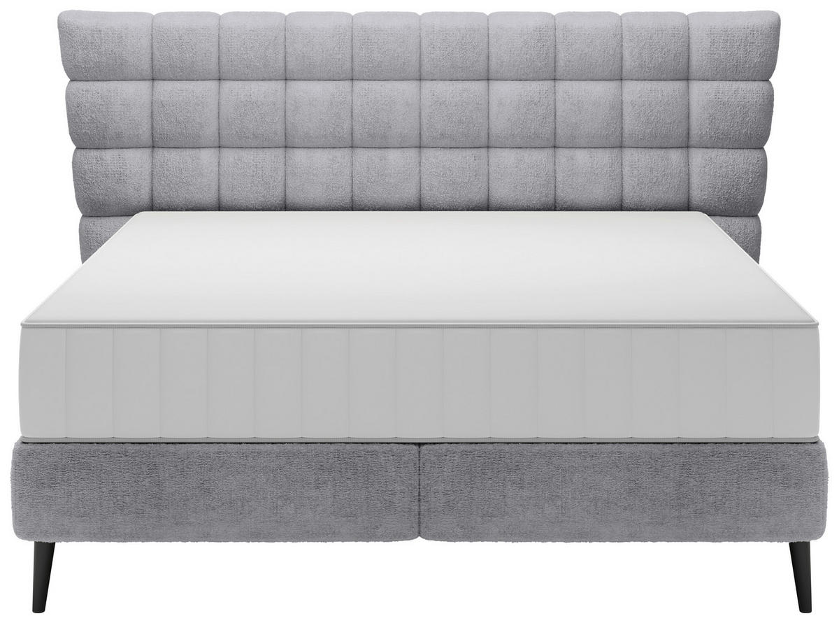BOXSPRINGBETT 180/200 cm  in Hellgrau  - Hellgrau/Schwarz, Design, Holz/Holzwerkstoff (180/200cm) - Esposa