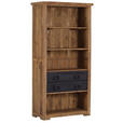 REGAL Mangoholz massiv Braun  - Schwarz/Braun, LIFESTYLE, Holz/Metall (95/190/45cm) - Landscape