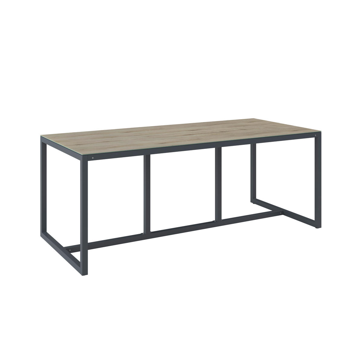 GARTENTISCH 200/90/76 cm Metall, Glas Anthrazit, Eichefarben rechteckig  - Eichefarben/Anthrazit, Modern, Glas/Metall (200/90/76cm) - Ambia Garden