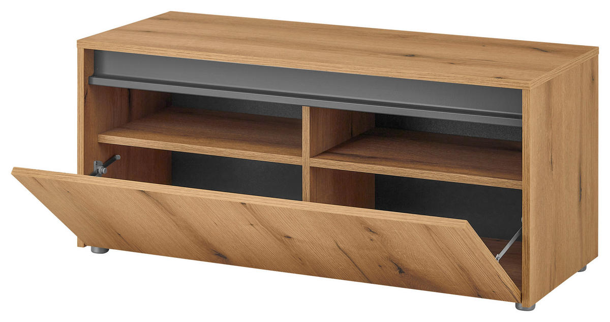 GARDEROBENBANK  in 100/45/40 cm  - Eichefarben/Anthrazit, Design, Kunststoff (100/45/40cm) - Modante