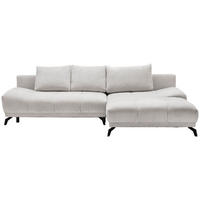 ECKSOFA in Chenille Hellgrau  - Hellgrau/Schwarz, MODERN, Textil/Metall (290/182cm) - Hom`in
