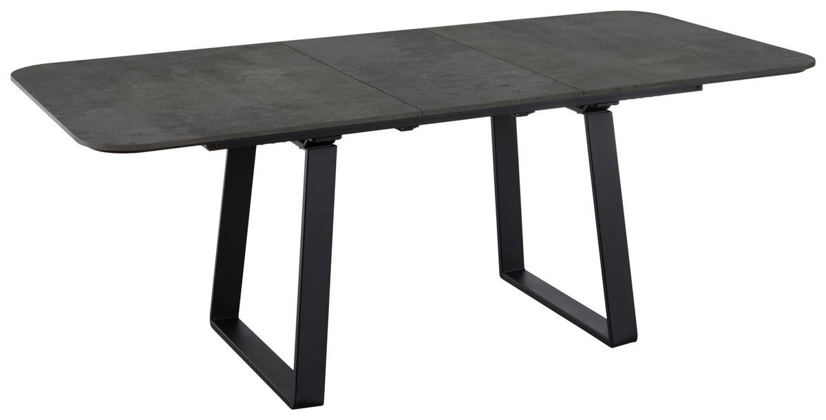 ESSTISCH Schwarz rechteckig  ausziehbar, in verschiedenen Größen erhältlich, in verschiedenen Holzdekoren erhältlich  - Schwarz, Basics, Holzwerkstoff/Metall (200-250/95/76cm) - Celina Home