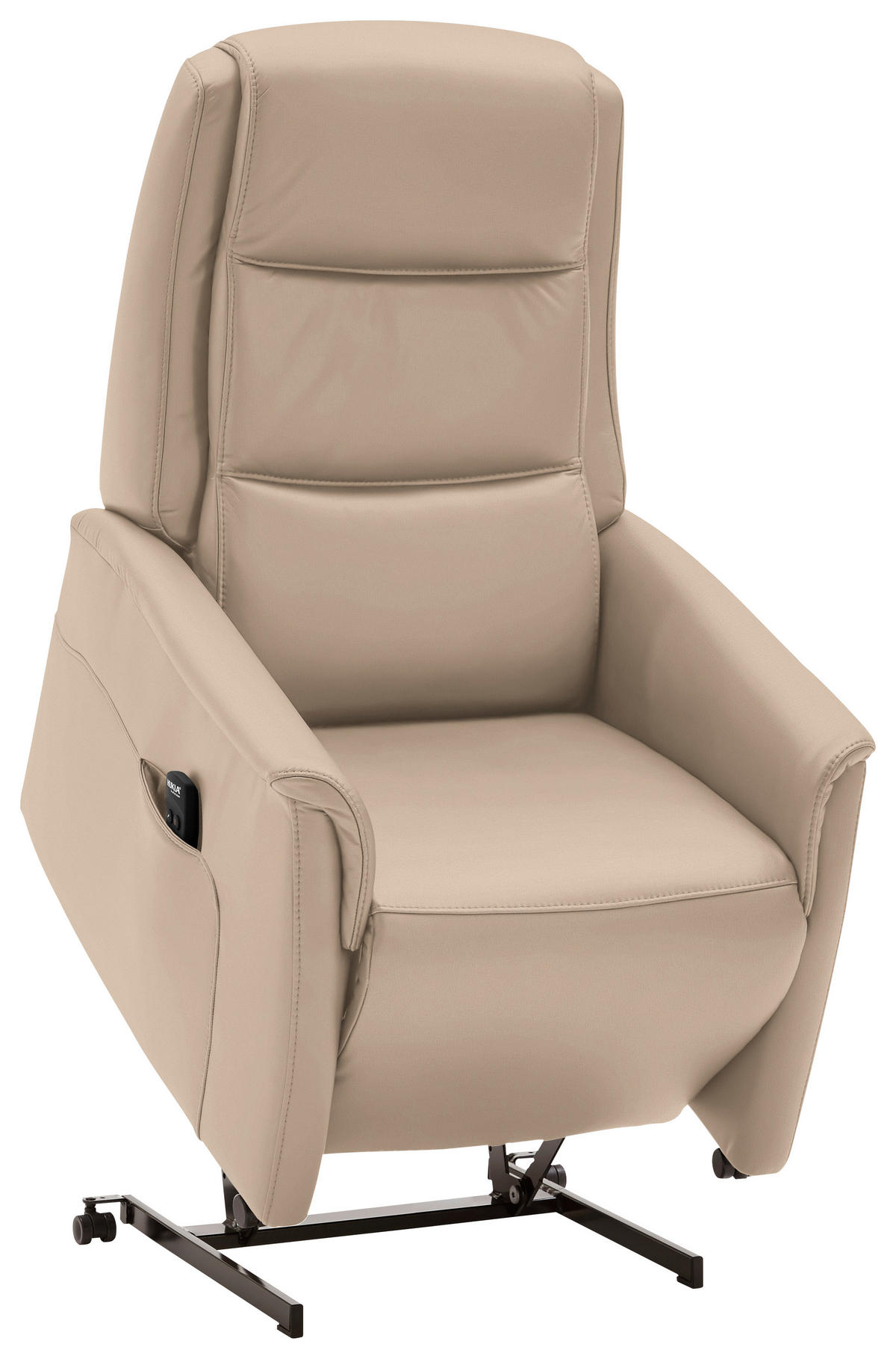 FERNSEHSESSEL Valdera  mit Relaxfunktion, Aufstehhilfe, Rücken echt Echtleder Sandfarben  - Sandfarben/Schwarz, KONVENTIONELL, Leder/Kunststoff (70/107/88cm) - Livetastic