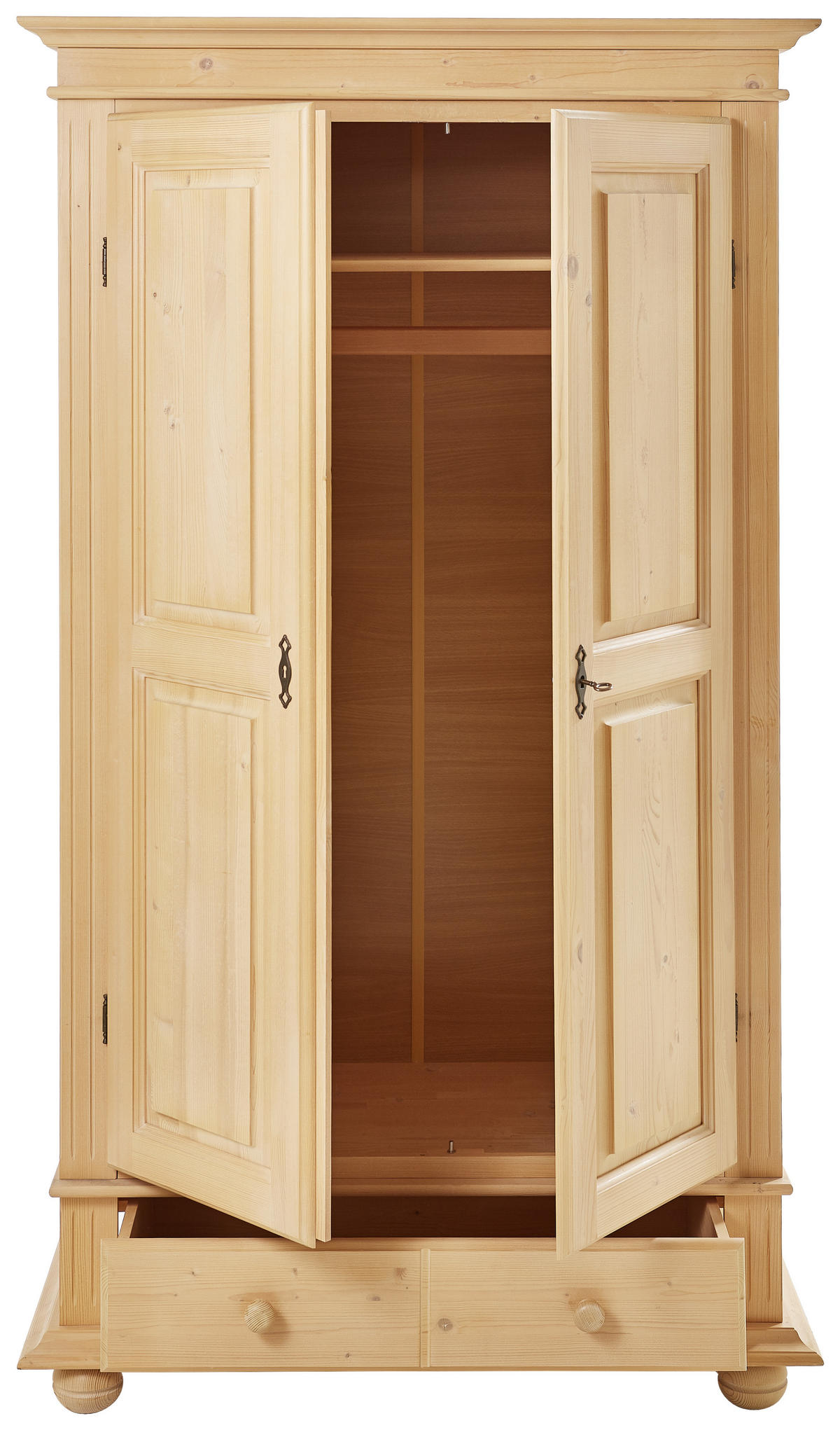 GARDEROBENSCHRANK  in 110/192/58 cm  - Fichtefarben/Schwarz, LIFESTYLE, Holz/Metall (110/192/58cm) - Landscape