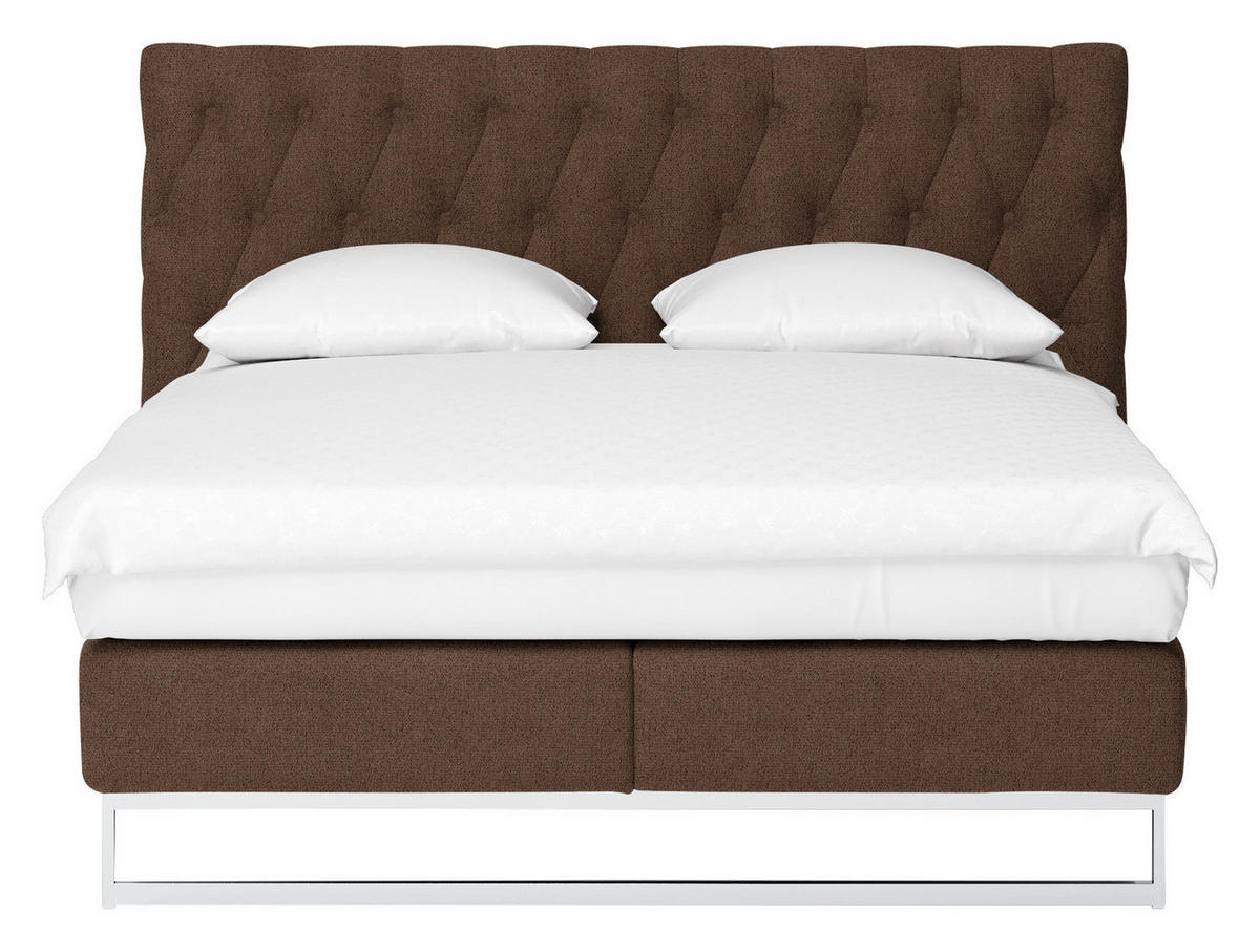 BOXSPRINGBETT 160/200 cm  in Braun  - Chromfarben/Braun, KONVENTIONELL, Textil/Metall (160/200cm) - Joop!