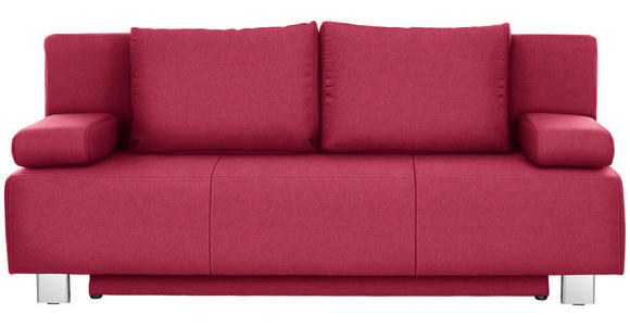 SCHLAFSOFA in Webstoff Rot  - Chromfarben/Rot, Design, Textil/Metall (197/88/89cm) - Xora