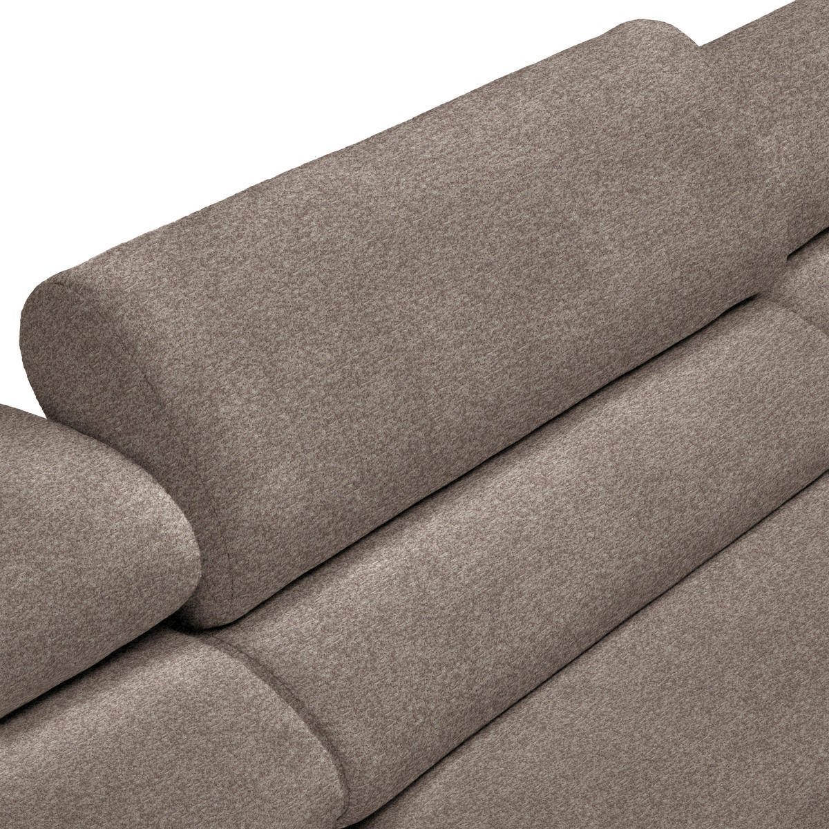 ECKSOFA in Velours Hellbraun  - Hellbraun/Buchefarben, Design, Holz/Textil (329/150cm) - Lomoco
