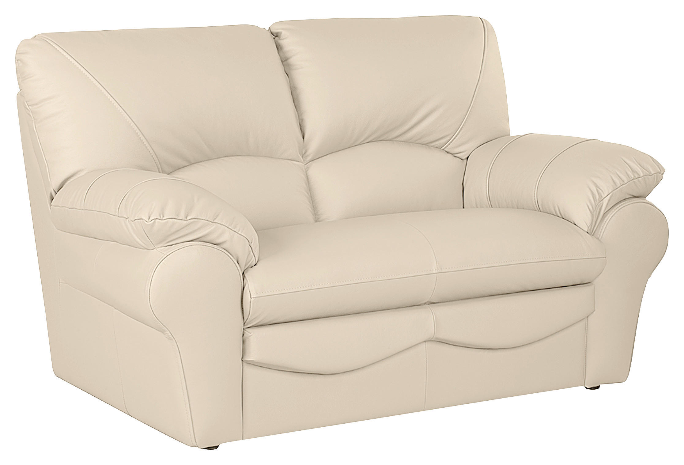 2-SITZER-SOFA in Echtleder Beige - Beige/Schwarz, Design, Leder/Kunststoff (150/92/85cm) - Livetastic