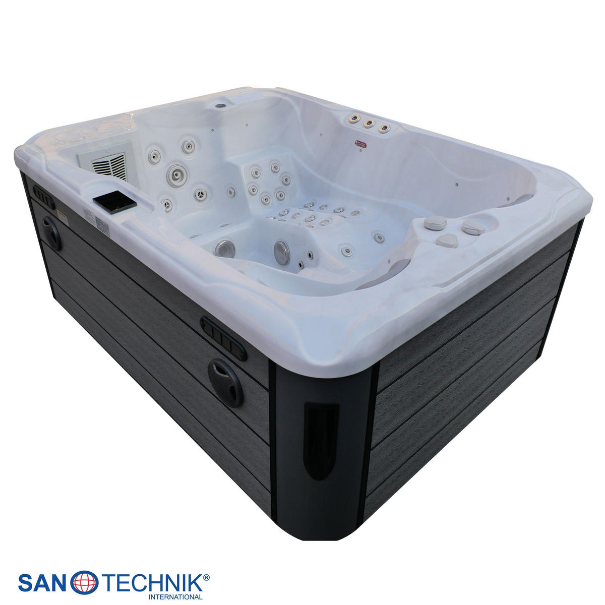 WHIRLPOOL Capri  - Grauweiß, KONVENTIONELL, Kunststoff (210/160/90cm) - Sanotechnik