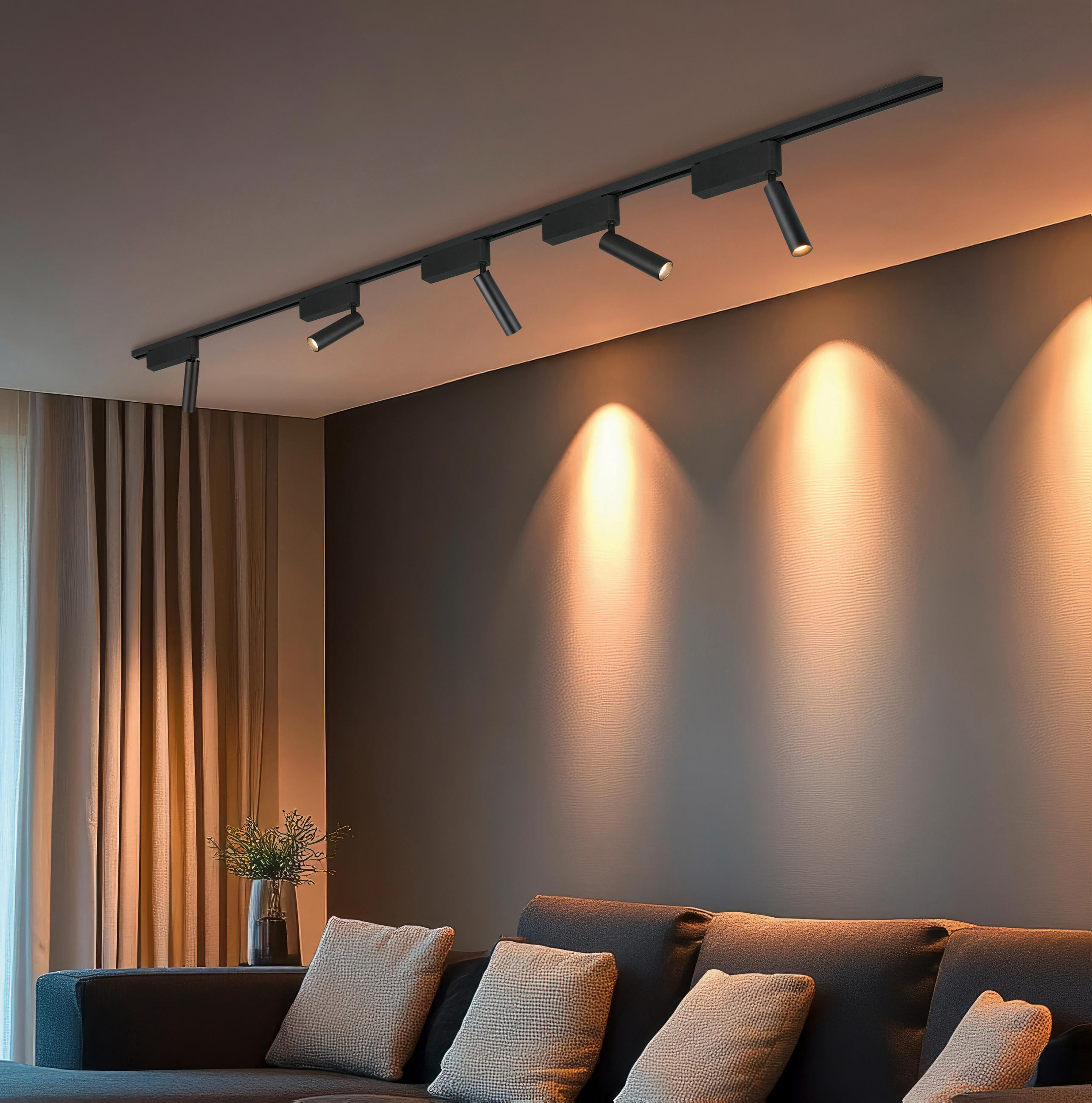 SPOTLIGHT FÖR SKENSYSTEM Ambala   - svart, Klassisk, metall (19/16,5/4cm) - Trio Leuchten