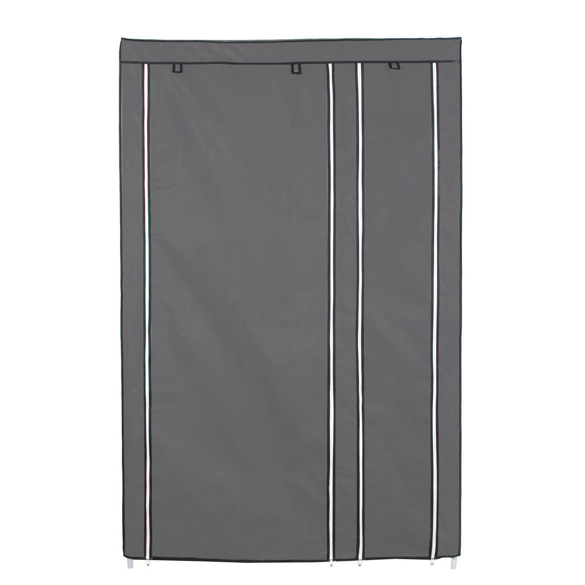 STOFFSCHRANK Grau  - Eschefarben/Grau, Basics, Kunststoff/Textil (110/175/45cm)