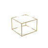 SIDOBORD i metall, glas 50/50/36 cm  - vit/guldfärgad, Basics, metall/glas (50/50/36cm) - Kayoom