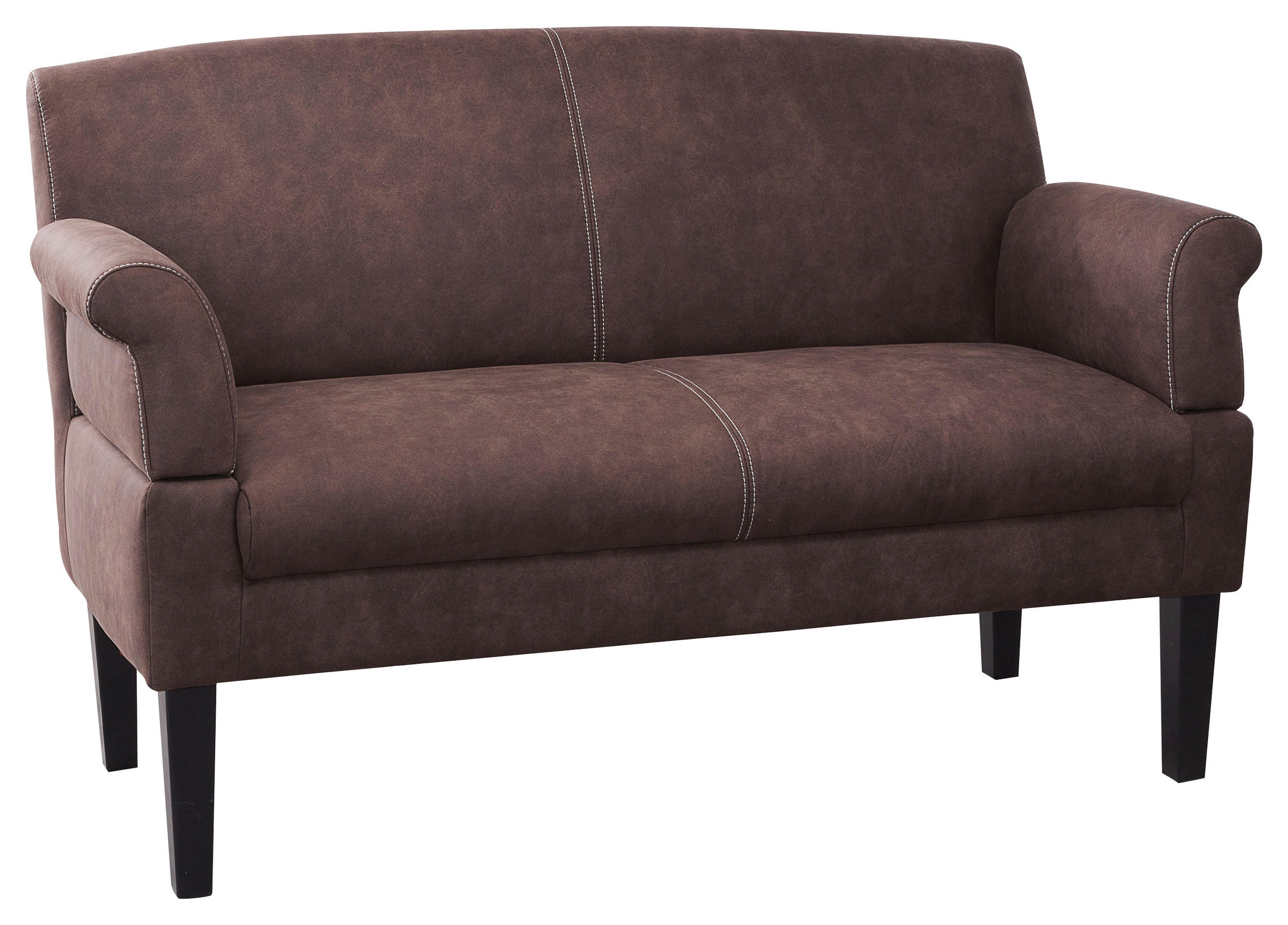 2-SITZER-SOFA Mikrofaser Dunkelbraun  - Dunkelbraun/Beige, KONVENTIONELL, Holz/Textil (152/97/78cm) - Sit & More