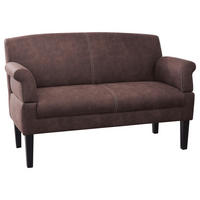 2-SITZER-SOFA in Mikrofaser Dunkelbraun  - Dunkelbraun/Beige, KONVENTIONELL, Holz/Textil (152/97/78cm) - Sit & More