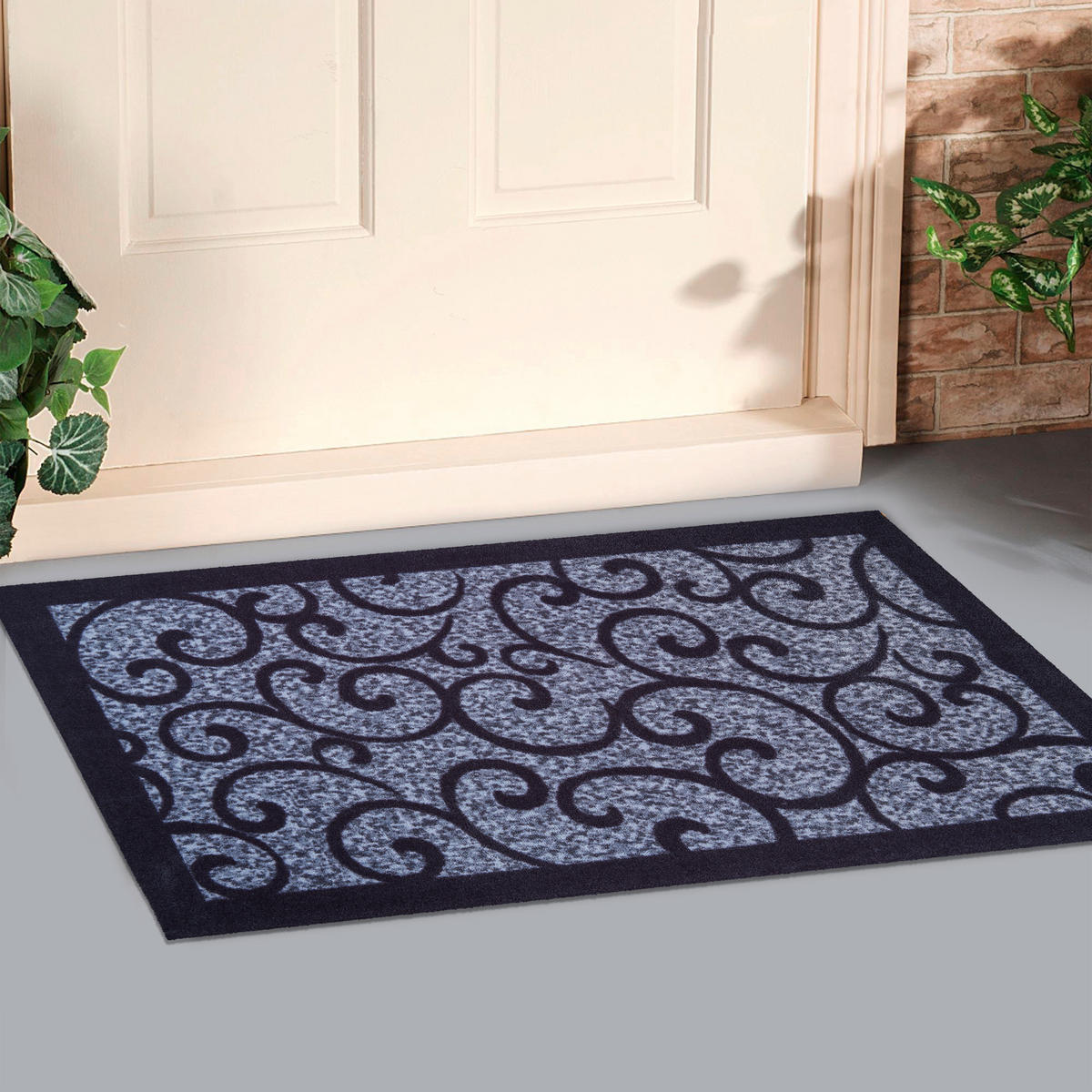 LÄUFER 60/180 cm Grillo Schwarz, Pastellblau  - Pastellblau/Schwarz, LIFESTYLE, Kunststoff/Textil (60/180cm) - Grund