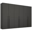 DREHTÜRENSCHRANK 301/235/60 cm,  in Graphitfarben, 6-türig  - Graphitfarben, Trend, Holzwerkstoff/Metall (301/235/60cm) - Novel