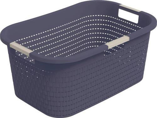 KÔŠ NA BIELIZEŇ - tmavomodrá, Basics, plast (58/38,9/25,1cm) - Rotho