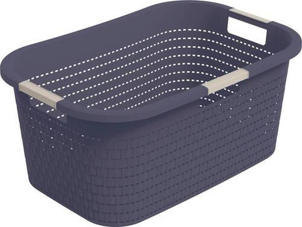 KÔŠ NA BIELIZEŇ - tmavomodrá, Basics, plast (58/38,9/25,1cm) - Rotho