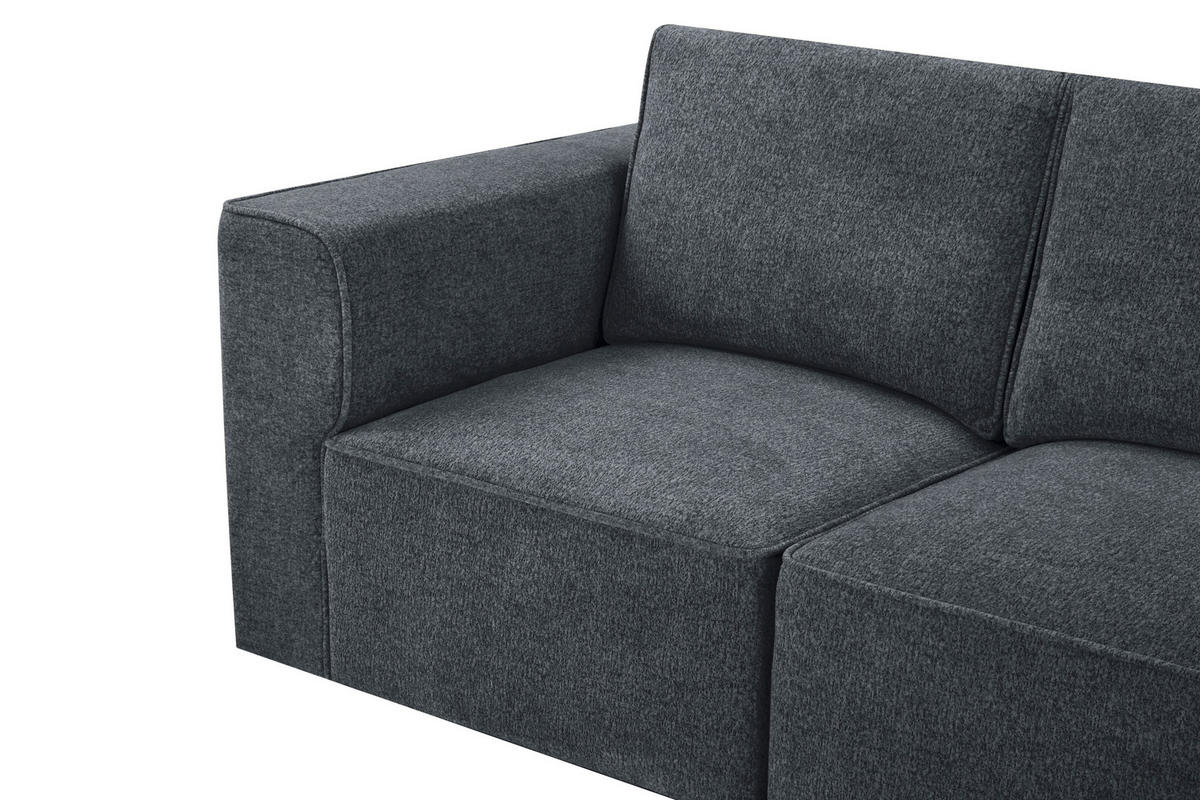 SOFA drvo, plastika, tekstil  tamno siva    - tamno siva/crna, Design, drvo/tekstil (230,5/65/90cm) - Livetastic