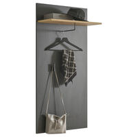 GARDEROBENPANEEL  in 64/130/28 cm  - Schwarz/Eiche Artisan, Design, Holzwerkstoff (64/130/28cm) - Carryhome