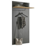 GARDEROBENPANEEL in 64/130/28 cm - Schwarz/Eiche Artisan, Design, Holzwerkstoff (64/130/28cm) - Carryhome