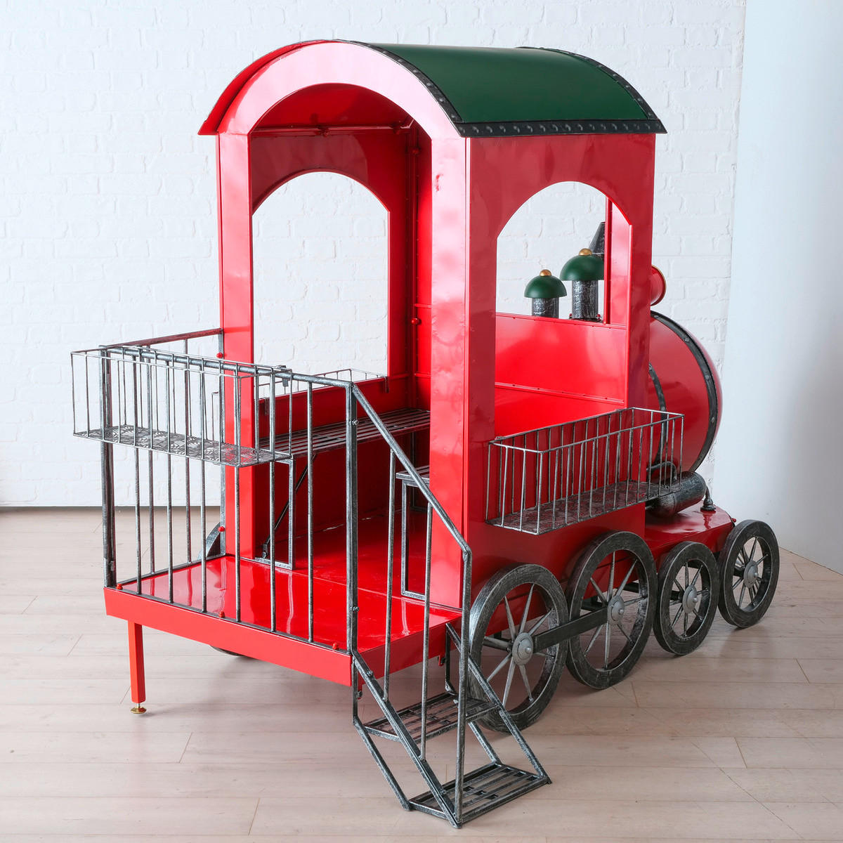 TRENULEț DECORATIV - argintiu/verde închis, Design, metal (225/115/165cm)