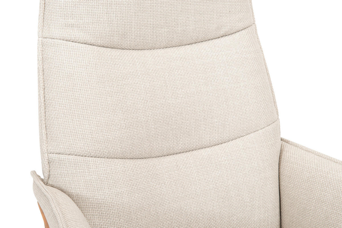 RELAXFÅTÖLJ i trä, metall, textil ekfärgad, beige  - beige/svart, Klassisk, metall/trä (67/101/80cm) - Welnova