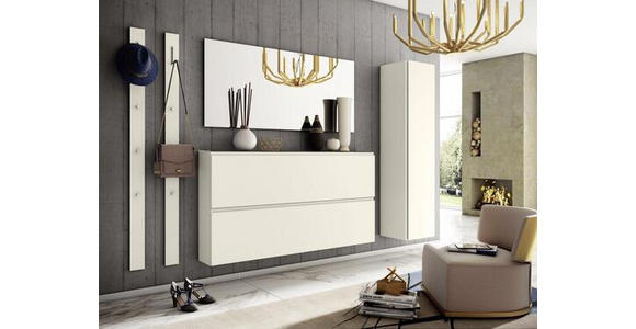 GARDEROBENPANEEL 10/165/5 cm - Sandfarben/Chromfarben, Design, Holzwerkstoff/Metall (10/165/5cm) - Moderano
