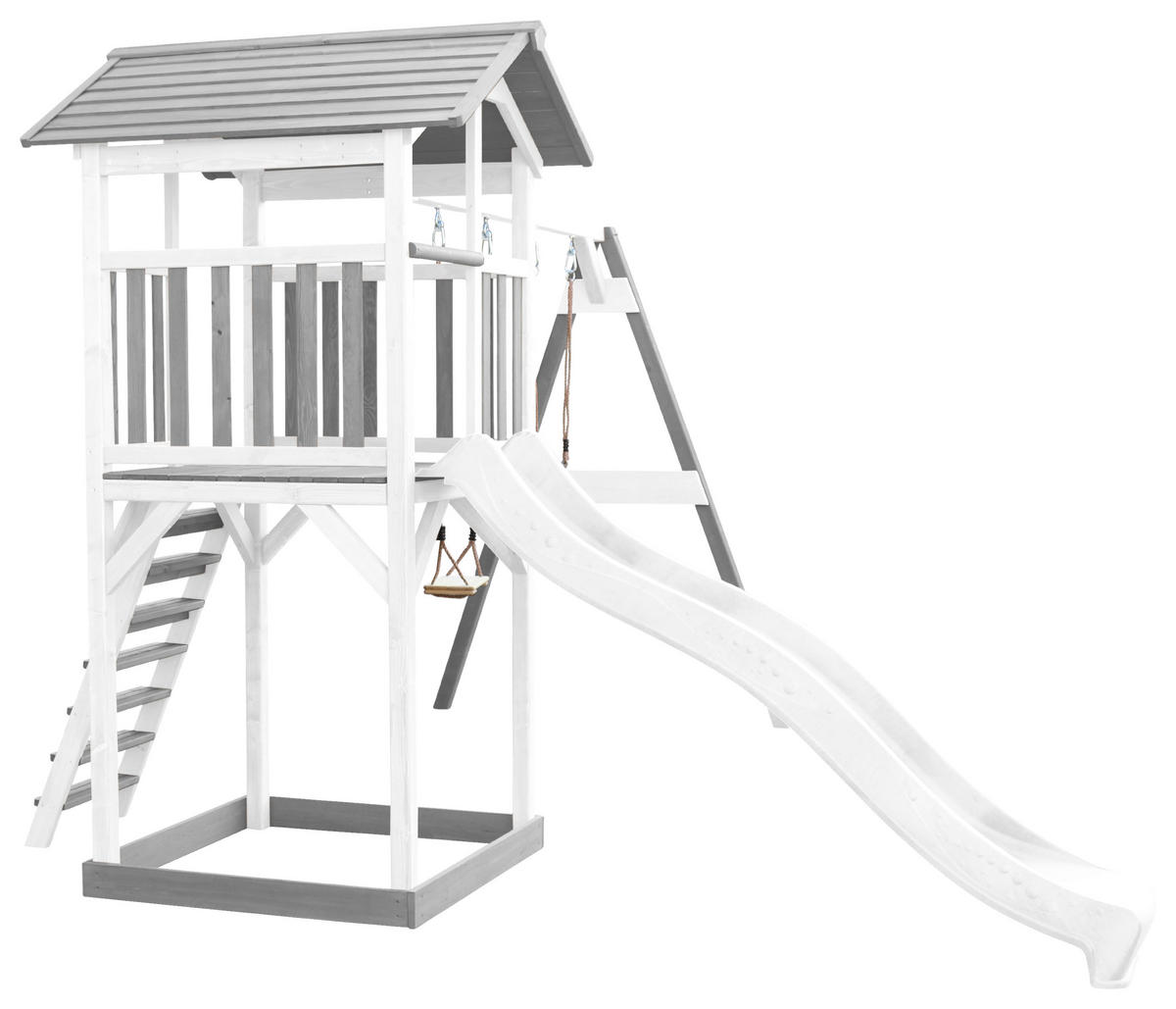 SPIELTURM 356,6/241,9/349 cm  - Weiß/Grau, KONVENTIONELL, Holz/Kunststoff (356,6/241,9/349cm) - Ambia Garden