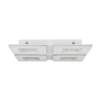 STROPNÉ LED SVIETIDLO, 45/45/5 cm - biela, Basics, kov/plast (45/45/5cm) - Eglo
