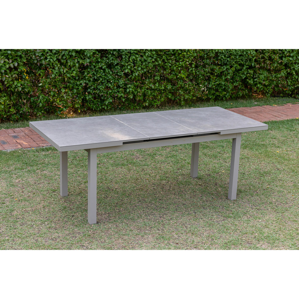 GARTENTISCH 167/90/77 cm Metall, Stein rechteckig  - Naturfarben, MODERN, Stein/Metall (167/90/77cm) - Gardenson