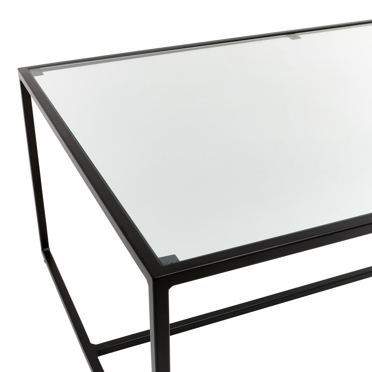 COUCHTISCH in Metall, Glas 100/60/36 cm  - Schwarz, Design, Glas/Metall (100/60/36cm) - Novel