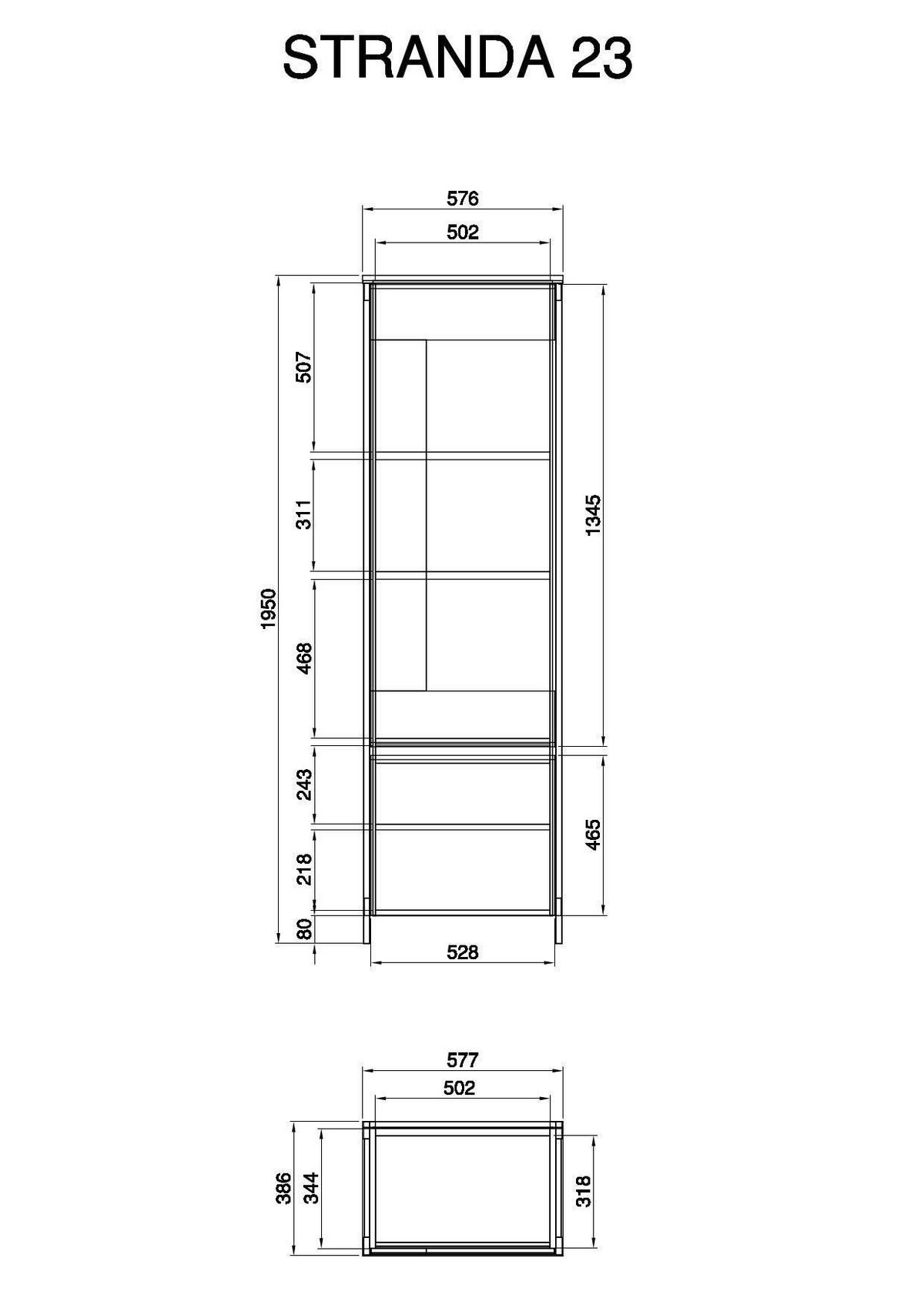 VITRINE  in Eukalyptusholzfarben  - Eichefarben/Eukalyptusholzfarben, Design, Holzwerkstoff (58/195/39cm) - MID.YOU