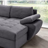 Wohnlandschaft Grau Cord  - Chromfarben/Grau, KONVENTIONELL, Textil/Metall (219/305/157cm) - Livetastic