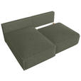 ECKSOFA Olivgrün Cord Zierkissen, Rückenkissen, Schlaffunktion, Rücken echt  - Schwarz/Olivgrün, MODERN, Kunststoff/Textil (153/200cm) - Xora