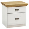 NACHTSCHRANK 58/57/48 cm Kiefer massiv  - Laugenfarbig/Silberfarben, ROMANTIK / LANDHAUS, Holz/Metall (58/57/48cm) - Boxxx